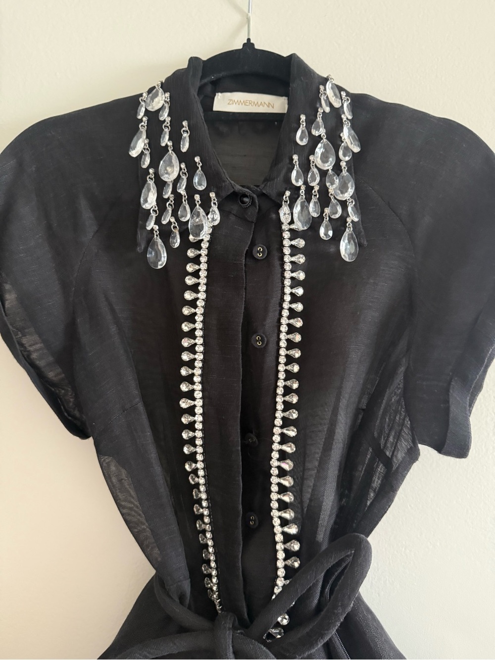 Zimmermann Black Sheer Mini Dress - Picture 6 of 7